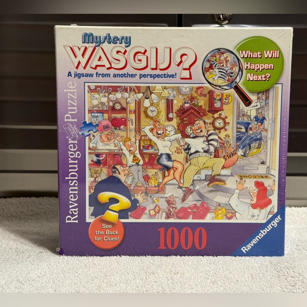 NWT Ravensburger Puzzle WASGIJ Mystery "Stop The Clock” 1000 Piece Complete